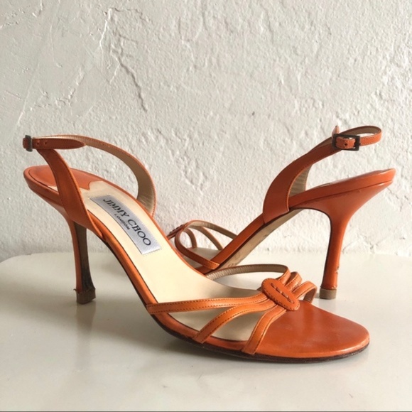Jimmy Choo Shoes - Jimmy Choo Strappy Orange Sandals Heels